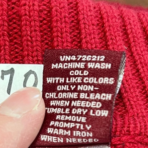 Merona 100% Heavy Cotton Open Front Collared Red Cardigan Size Medium - Picture 7 of 8